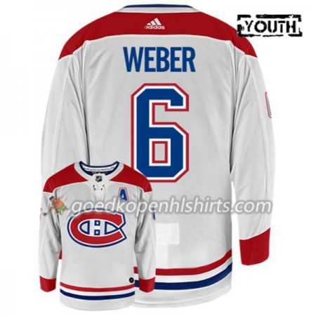 Montreal Canadiens SHEA WEBER 6 Adidas Wit Authentic Shirt - Kinderen